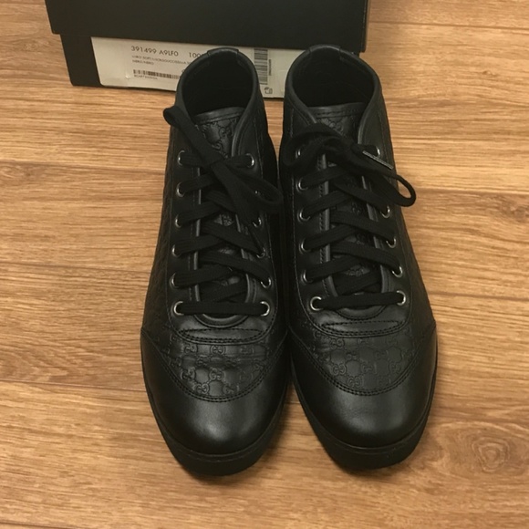 GUCCI GG GUCCISSIMA MICROSOFT NERO SNEAKERS SIZE 6.5 - Picture 2 of 7